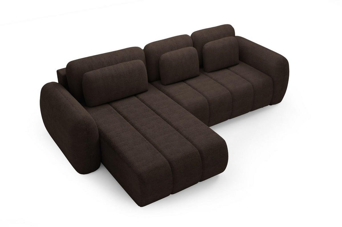 ECKSOFA Caria Mit Schlaffunktion - Braun, Holzwerkstoff/Textil (304/190cm) - Fun Möbel