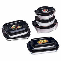 FRISCHHALTEDOSEN / AUFLAUFFORMEN Cucina schwarz 7er Set - Schwarz, Glas (1/1/1cm) - Ritzenhoff Breker