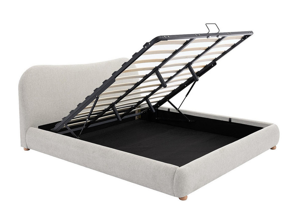 BETT mit Bettkasten - 2 Personen - stoff - beige Vanari - Beige, Textil (180/200cm) - Vente-Unique