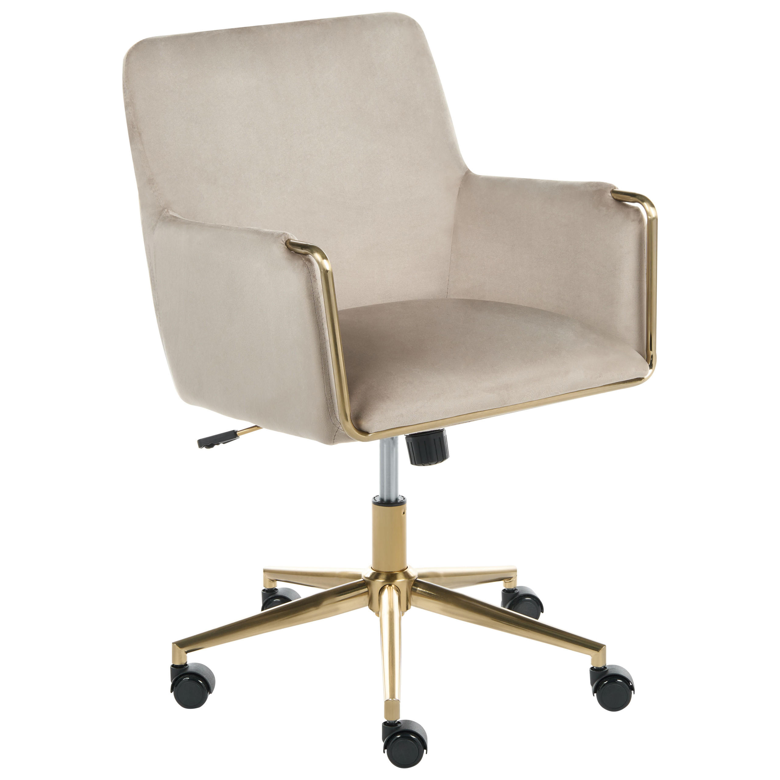 Beliani Schreibtischstuhl Beige, Gold 59x84x59 cm