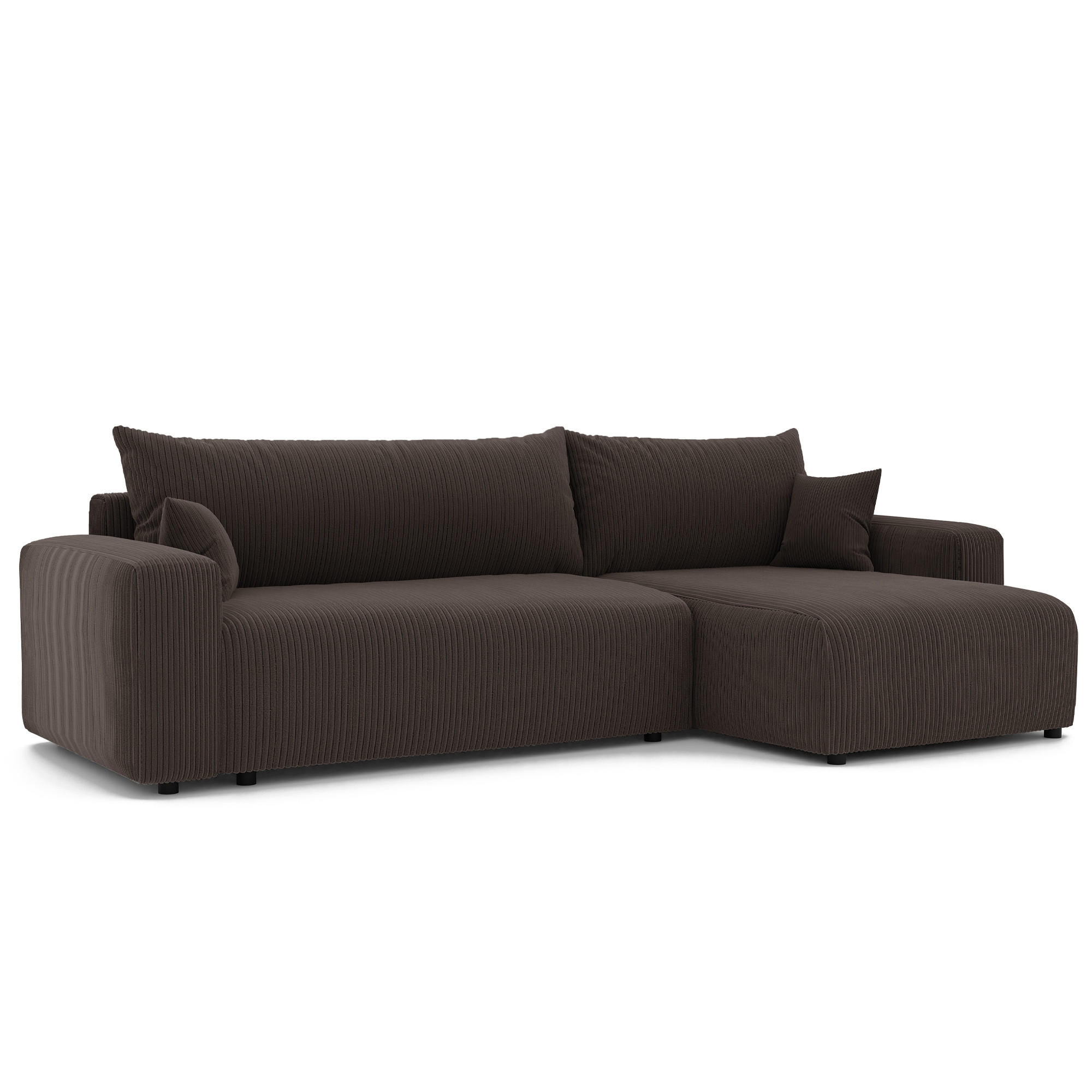ECKSOFA mit Schlaffunktion und Bettkasten, Braun - Braun, Holzwerkstoff/Textil (145/278cm) - Idohome