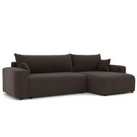 ECKSOFA mit Schlaffunktion und Bettkasten, Braun - Braun, Holzwerkstoff/Textil (145/278cm) - Idohome