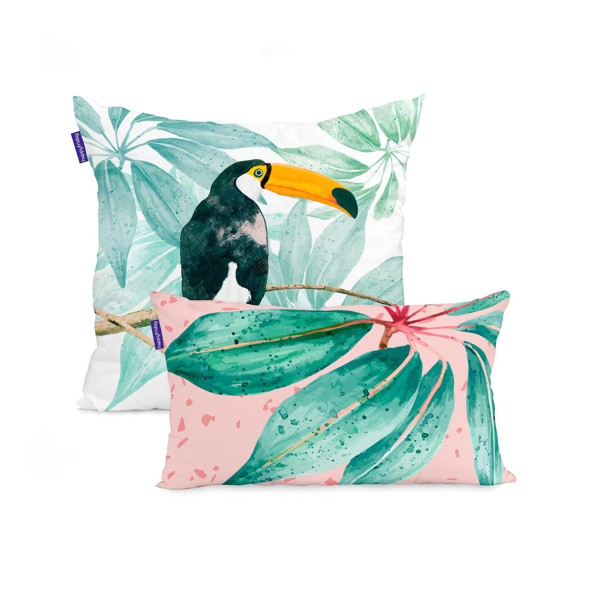 KISSENBEZUG ebony 50x50 + 50x30 cm mehrfarbig - Multicolor, Textil (50/50cm) - Happy Friday