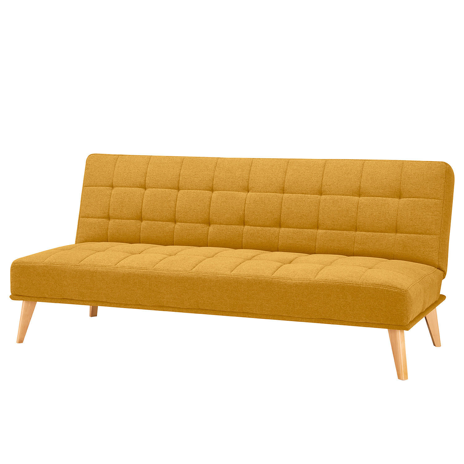 SCHLAFSOFA - Hellbraun/Gelb, Holz/Birkenholz (180/81/86cm) - home24