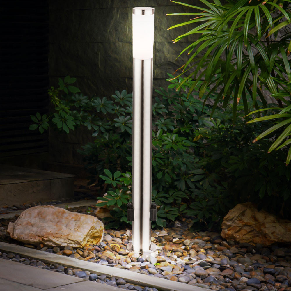 LED WEGELEUCHTE Edelstahl Silber - Silberfarben, Metall (7.6/7.6/110cm)