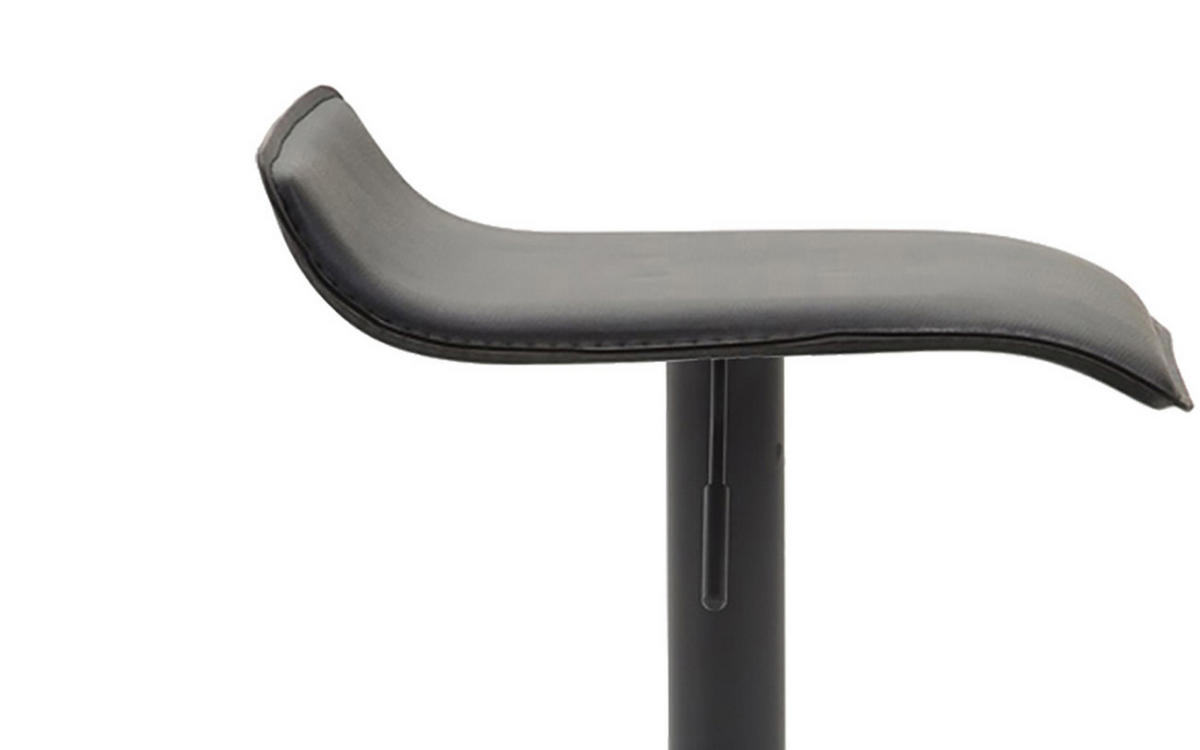 BARHOCKER Dynasty Kunstleder schwarz schwarz - Schwarz, Kunststoff/Metall (36/84/39cm) - TPFLiving