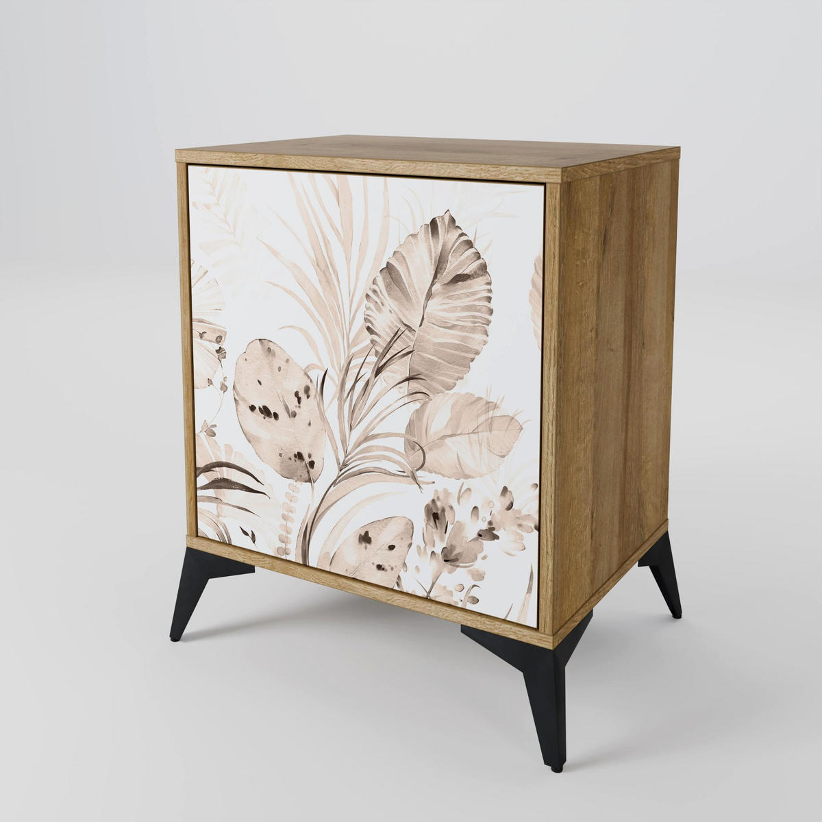 SIDEBOARD WILD TENDERNESS, Eichefarben, 57,5x42x57,5 cm, Ohne Füße - Eichefarben/Multicolor, Holzwerkstoff (57.5/57.5/42cm) - SpaceRebels