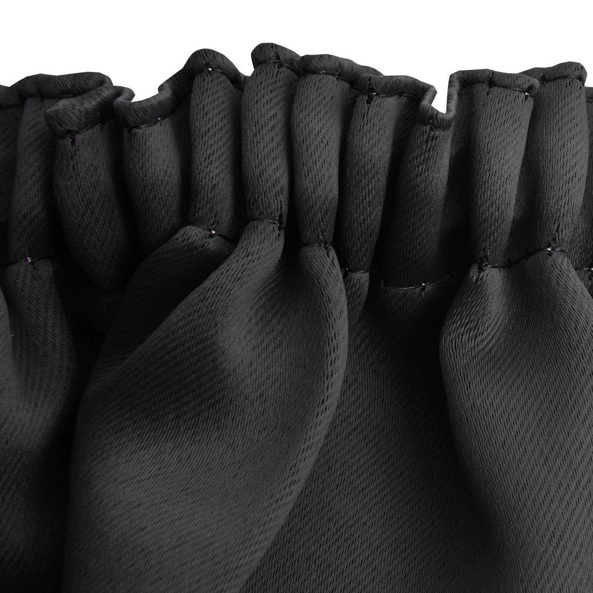 VORHANG Amelie BK mit Kräuselband 140x245cm Schwarz (2tlg) - Schwarz, Textil (140/245/1cm) - Beautissu 