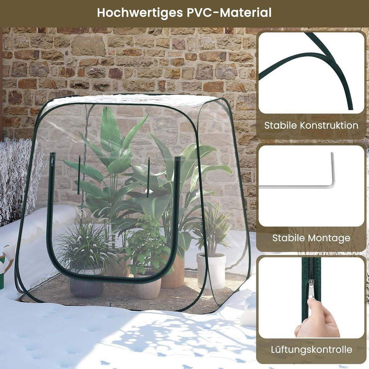 GEWÄCHSHAUS,POP-UP Mini-Gewächshaus - Transparent, Kunststoff (100/97/100cm) - Woltu