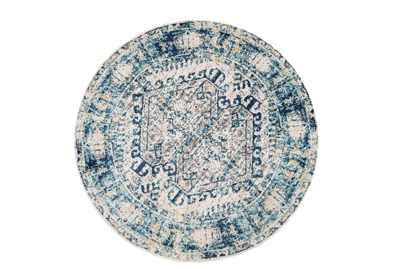 VINTAGE-TEPPICH Sophia Marineblau - Dunkelblau, Textil (160/160cm) - Kukoon Rugs