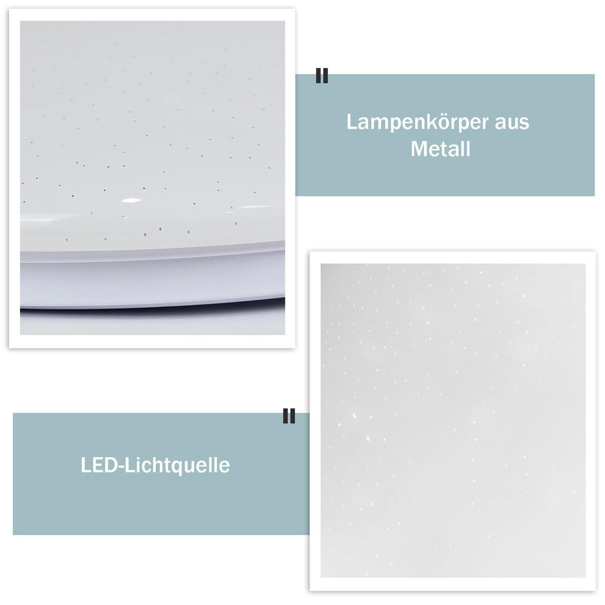DECKENLEUCHTE LED Wohnzimmer Ø16.9CM - Weiß, Kunststoff (16/16/6.7cm) - ZMH
