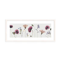 POSTER mit Rahmen 70x30 cm Blumen Pastell - Beige, Holz (71/30cm) - artissimo