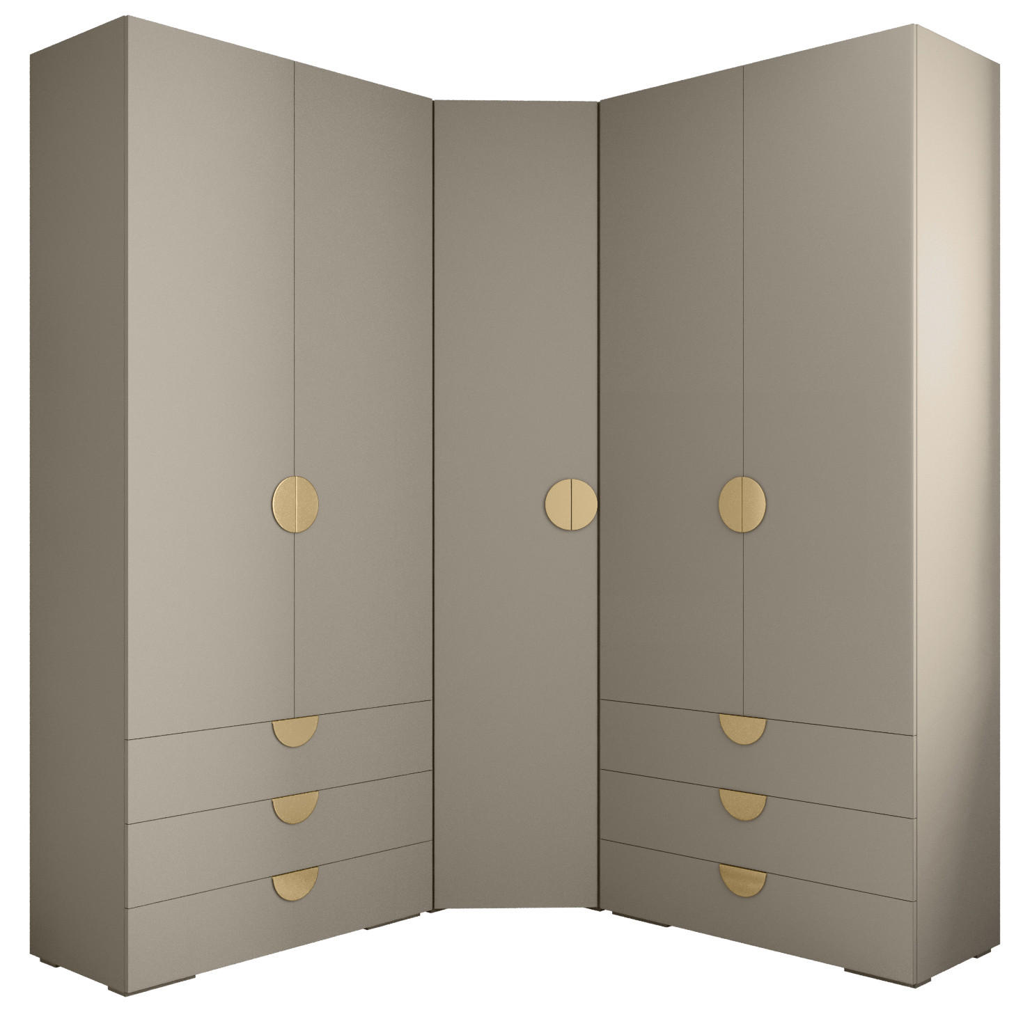 GARDEROBEN-SET 236,7/181,7/47 - Kaschmir/Goldfarben, Holz/Kunststoff (181.7/236.7/47cm) - Abiks Möbel