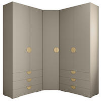 GARDEROBEN-SET 236,7/181,7/47 - Kaschmir/Goldfarben, Holz/Kunststoff (181.7/236.7/47cm) - Abiks Möbel