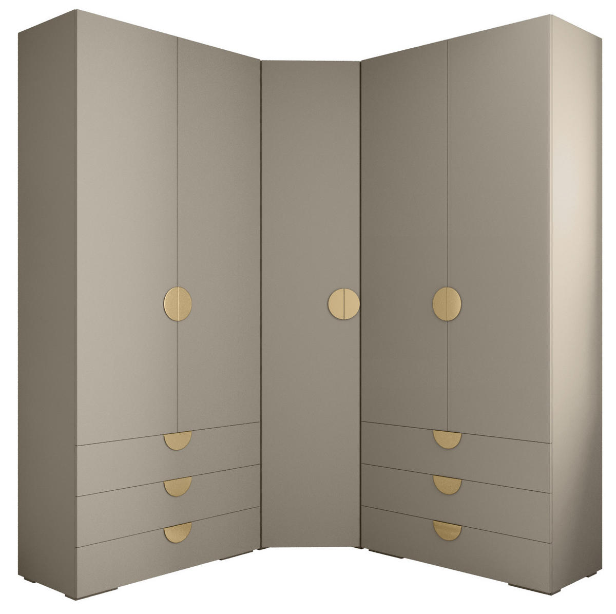 GARDEROBEN-SET 236,7/181,7/47 - Kaschmir/Goldfarben, Holz/Kunststoff (181.7/236.7/47cm) - Abiks Möbel