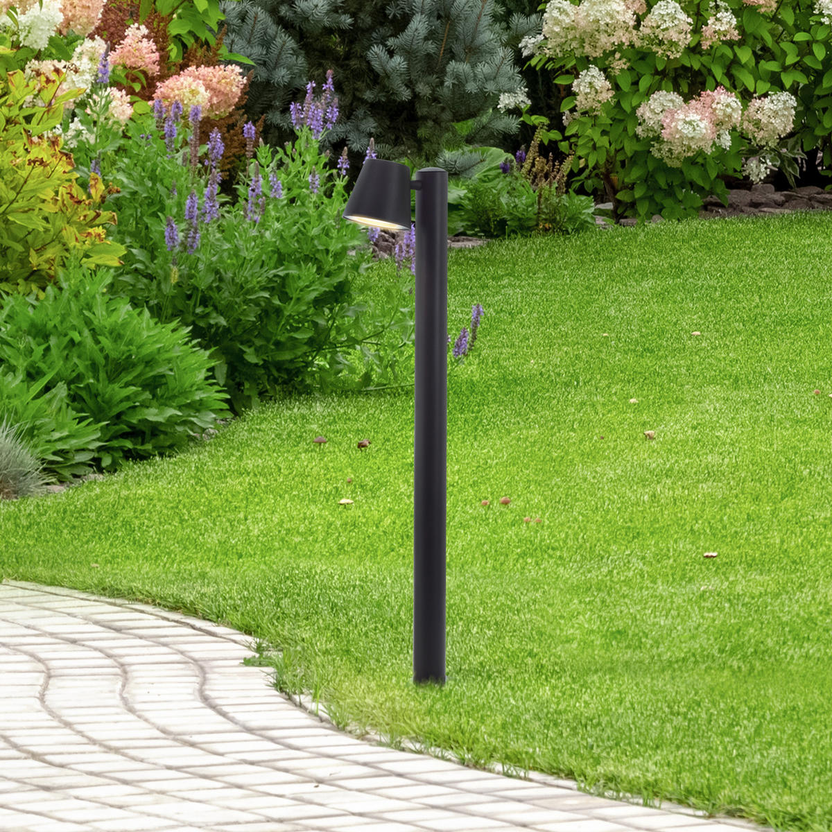 AUSSENSTANDLEUCHTE Bari 44322/06 - Schwarz, Metall (21/11/80cm) - Brilliant
