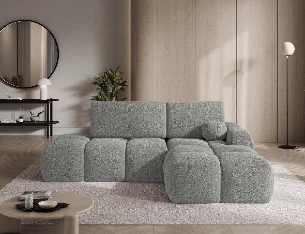 ECKSOFA VITTARIO mit Schlaffunktion & Bettkasten – Modernes L-Sofa 227 cm, inklusive Kissen - Grau, Kunststoff (227/95cm) - Wohnideebilder