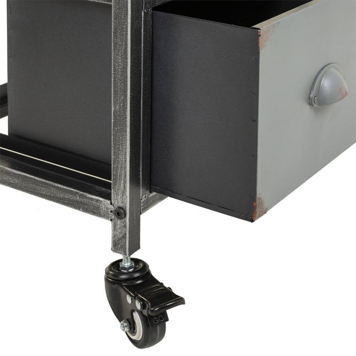 KONSOLENTISCH aus Metall und Holz, braun, 100x32x72cm - Grau, Metall (32/100/72cm) - Wanderlust