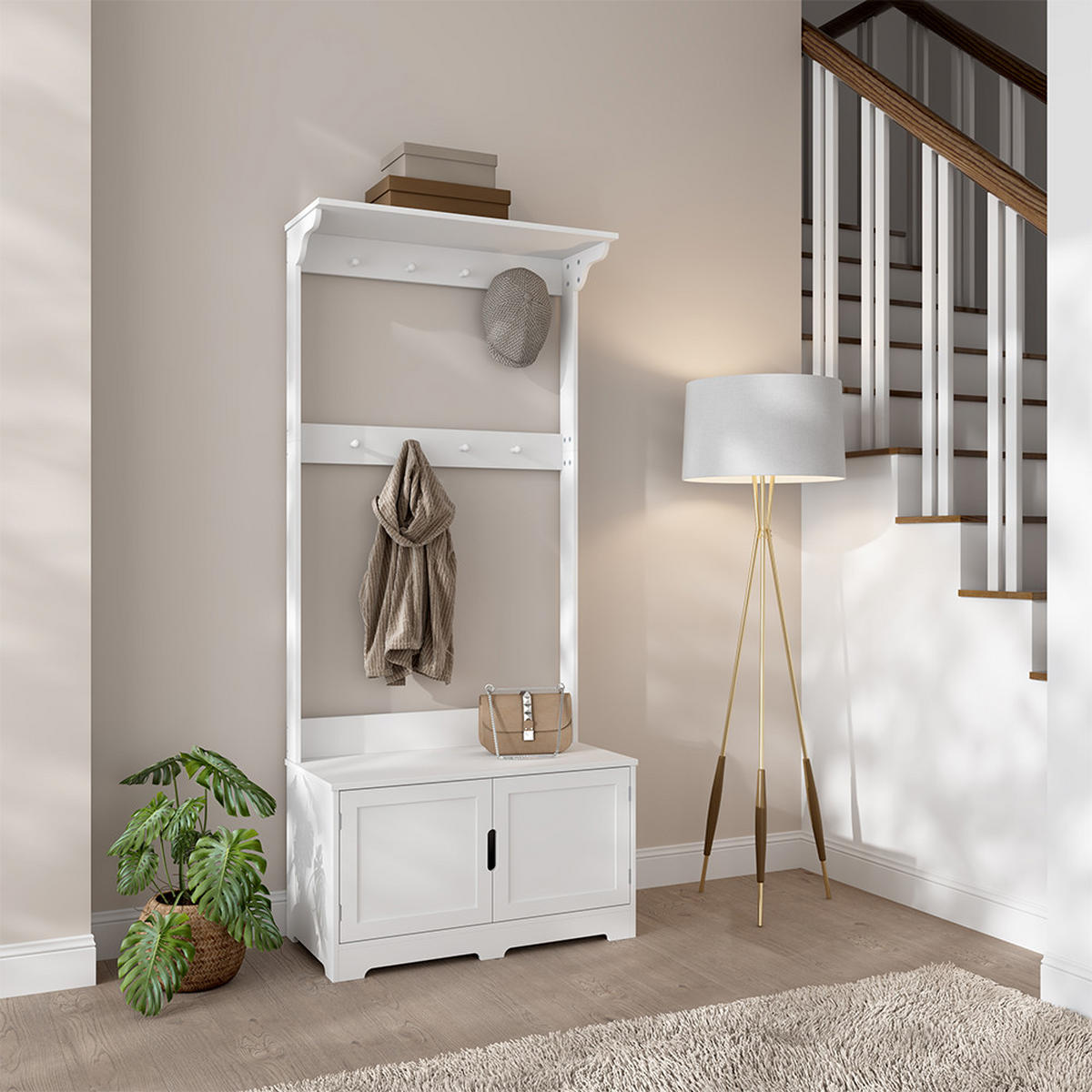 GARDEROBE Lysa Weiß 80 x 180 cm mit 2 Türen - Weiß, Holzwerkstoff (80/180/40cm) - Vicco