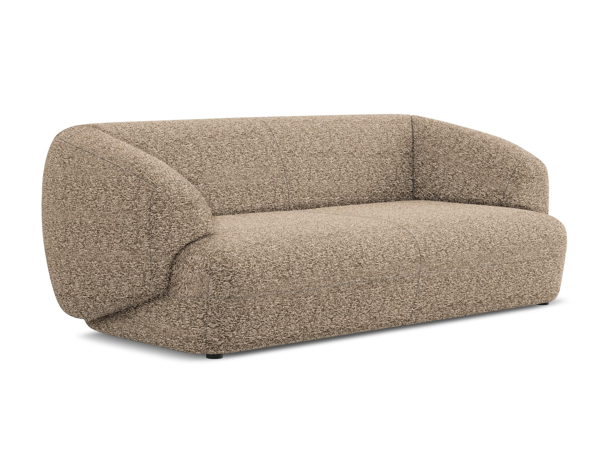 3-SITZER SOFA Strukturstoff Stoff Beige - Blau/Beige, Kunststoff/Textil (212/81/98cm) - Makamii