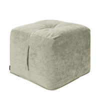 SITZWÜRFEL - Samt - Grau, Textil (47/42/47cm) - home24