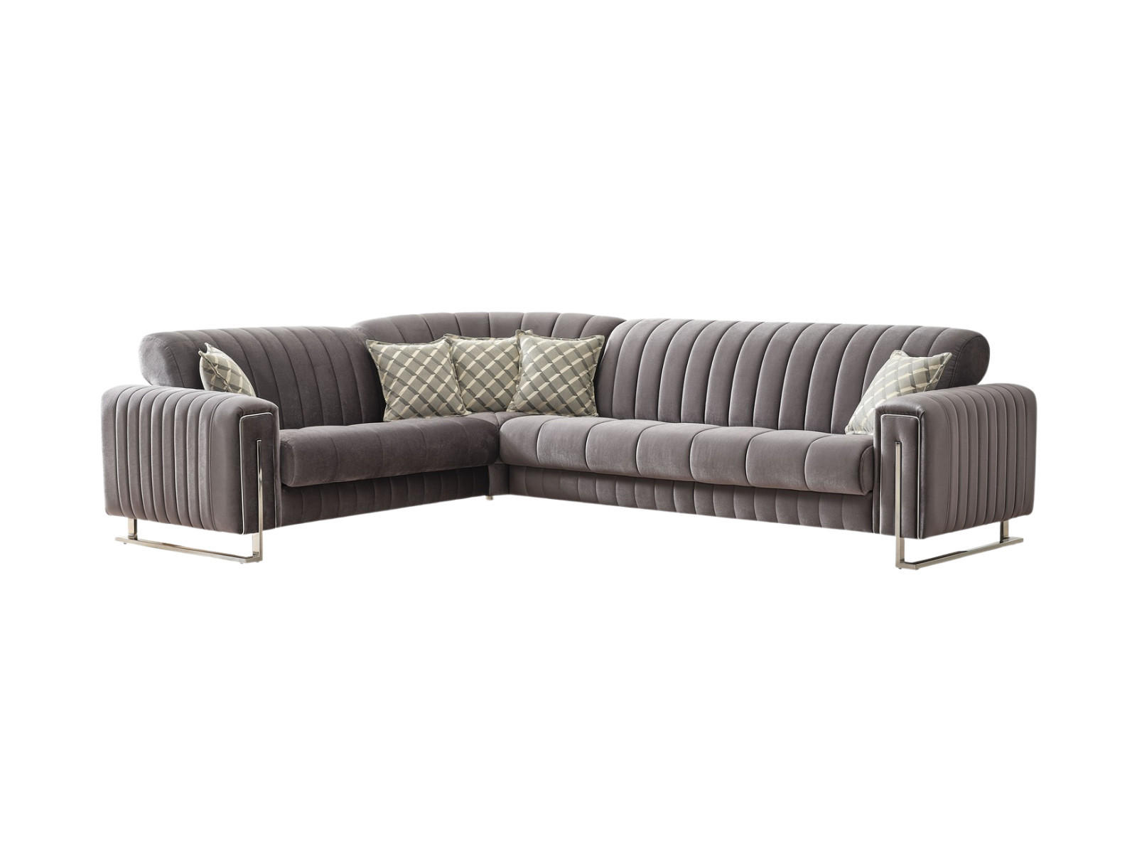 ECKSCHLAFSOFA Kochi Grau - Schenkel gleich lang - Grau, Holzwerkstoff/Kunststoff (315/315cm)