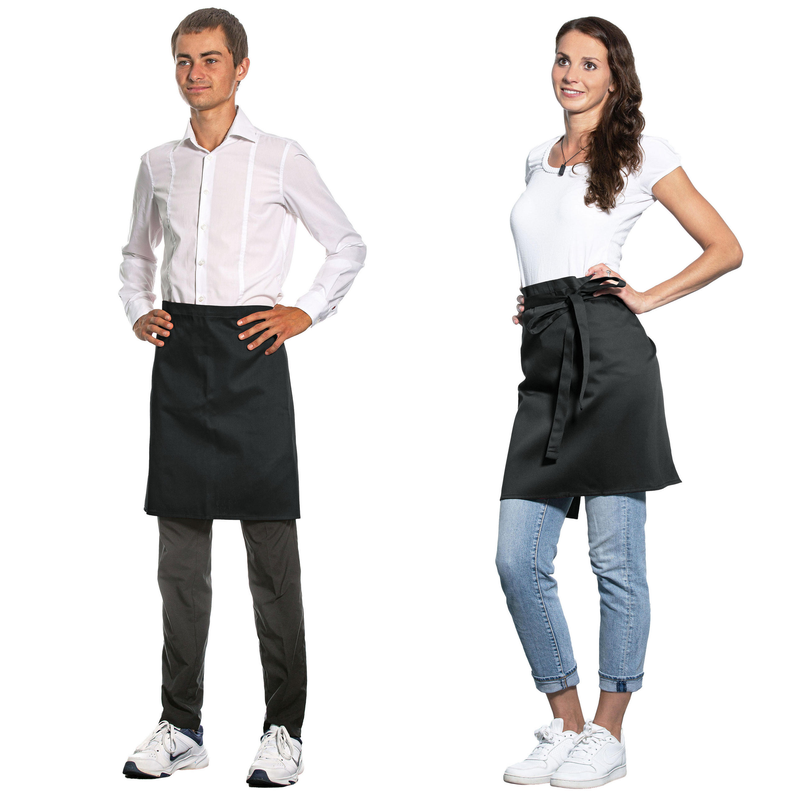 SCHÜRZE , Einheitsgröße, 65% Polyester, 35% Baumwolle, Schwarz - Schwarz, Textil (50/80cm) - Zollner