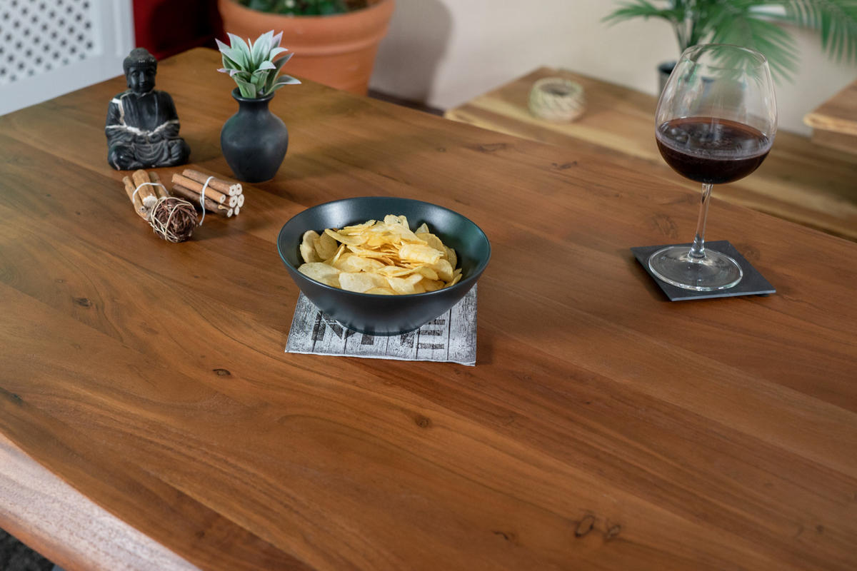 ESSTISCH CALI - Schwarz/Braun, Holz/Metall (80/120/77cm) - SAM