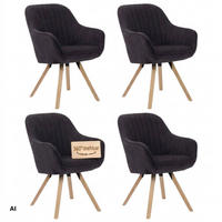 ESSZIMMERSTÜHLE Matera 4er-Set - Dunkelgrau/Schwarz, Naturmaterialien/Textil (59/84/61cm) - Mr. Deko