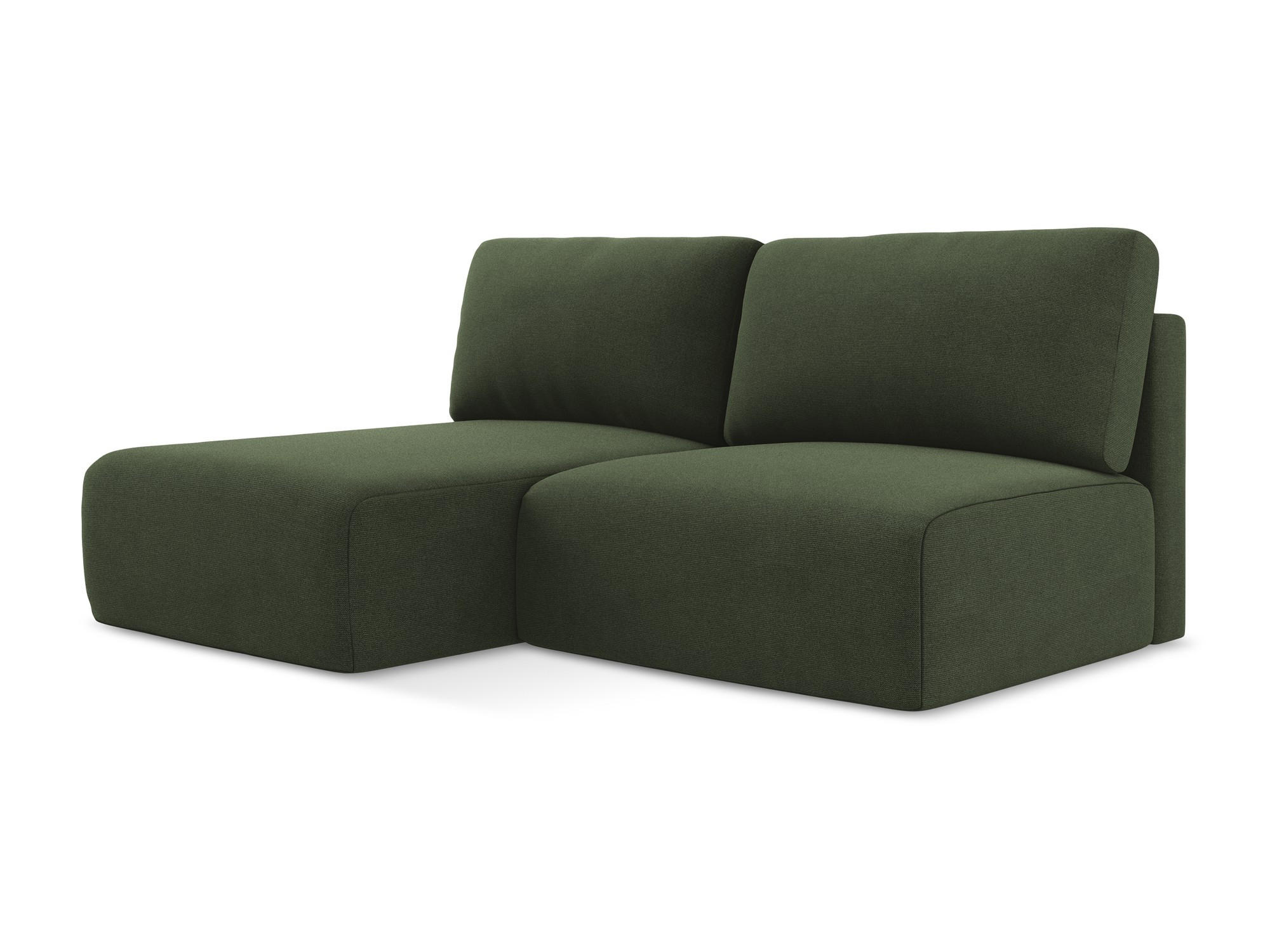 ECKSOFA mit Schlaffunktion links Strukturstoff Stoff Grün - Blau/Schwarz, Kunststoff/Textil (149/210cm) - Makamii