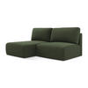 ECKSOFA mit Schlaffunktion links Strukturstoff Stoff Grün - Blau/Schwarz, Kunststoff/Textil (149/210cm) - Makamii