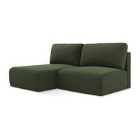 ECKSOFA mit Schlaffunktion links Strukturstoff Stoff Grün - Blau/Schwarz, Kunststoff/Textil (149/210cm) - Makamii