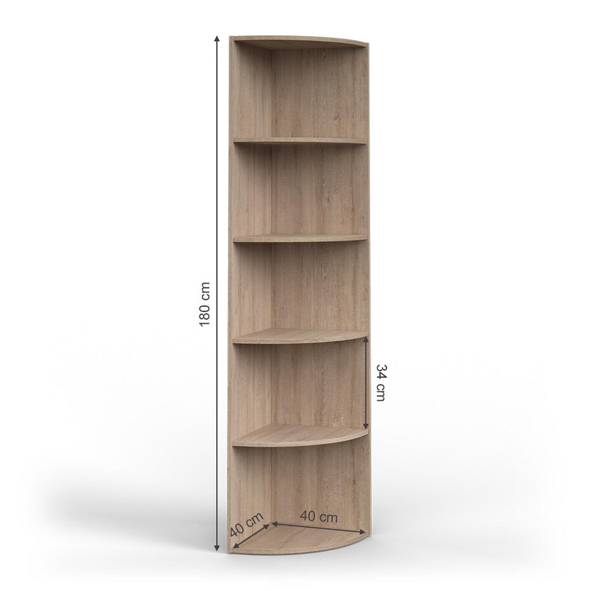 ECKREGAL Ecki Sonoma 40 x 180 cm - Sonoma Eiche, Holzwerkstoff (40/180/40cm) - Vicco