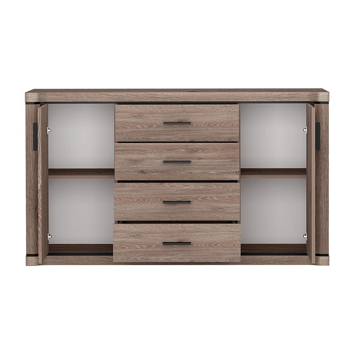 KOMMODE Dallas D-1 157 x 91 x 45 cm Trüffeleiche - Trüffeleichefarben, Holzwerkstoff/Kunststoff (157/91/45cm) - Koseto