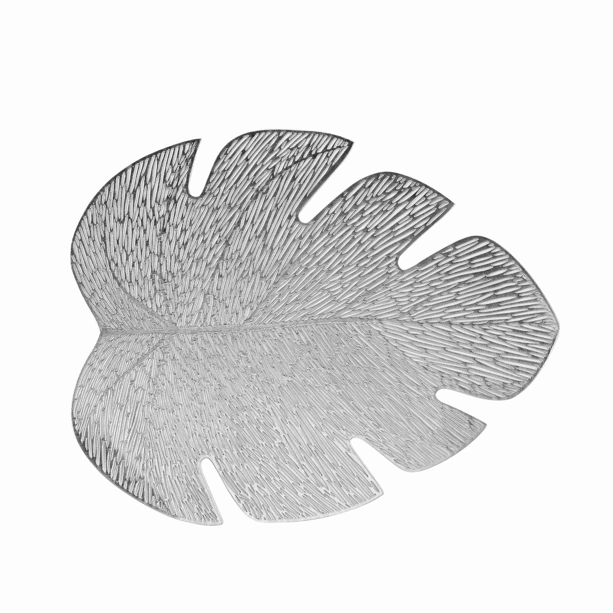 TISCHSET Blattform 36/46 cm - Silberfarben, Kunststoff (46cm) - Douceur d´intérieur