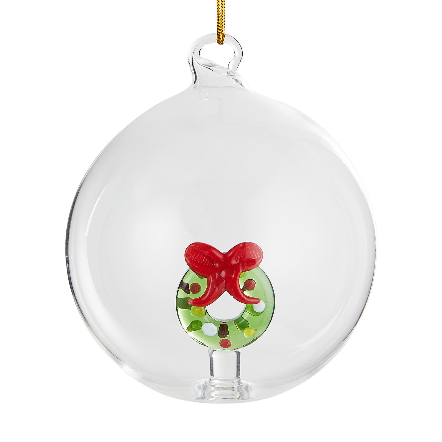 CHRISTBAUMKUGEL Hang On Kranz - Transparent, Glas (8/8/9cm) - Butlers