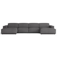 ROHOVÁ pohovka Sellmo, tmavosivá, 368 cm - čierna/tmavosivá, textil/plast (374/166cm) - Selsey