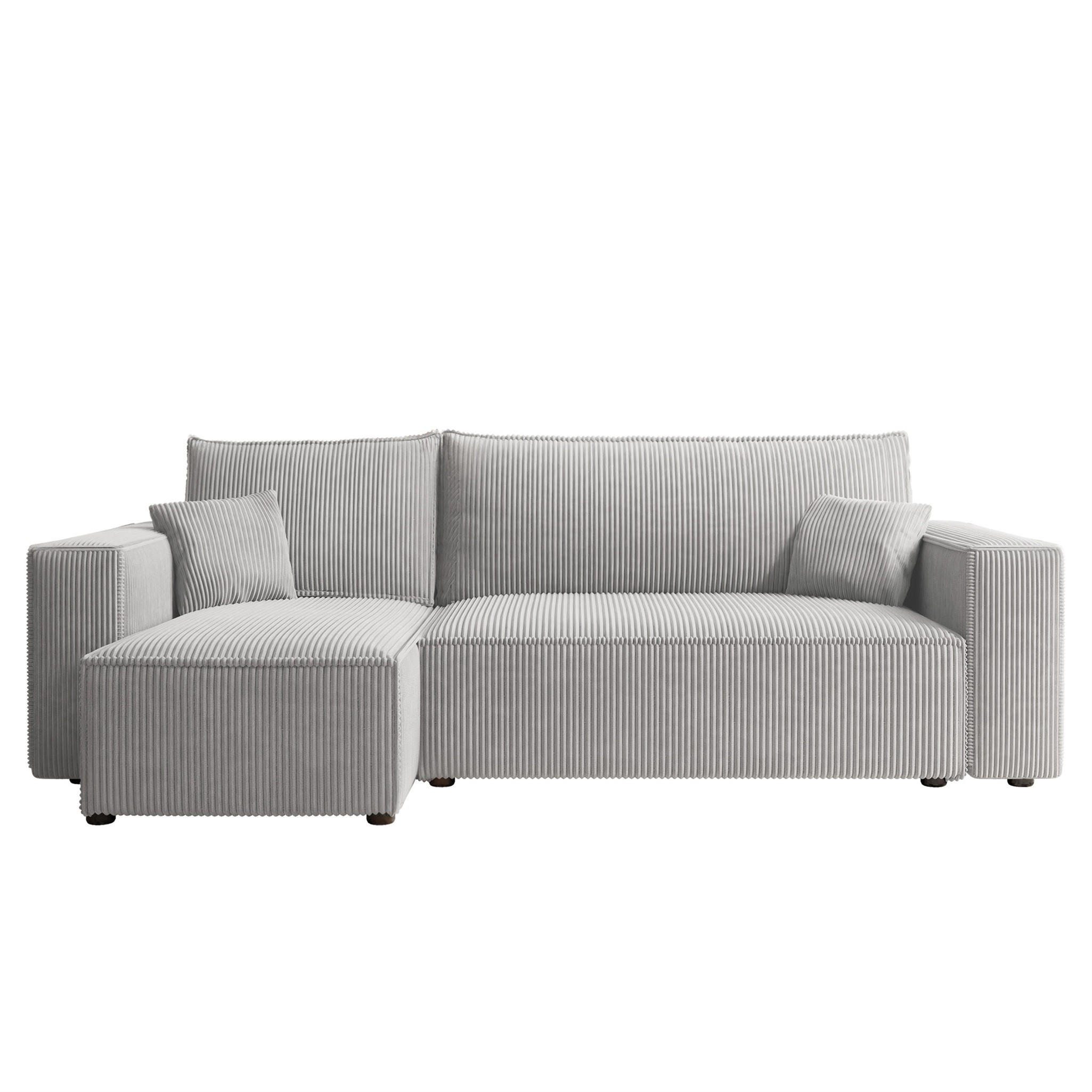 Fun Möbel Ecksofa Hellgrau 244x145 cm
