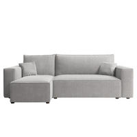 ECKSOFA Adara Mit Schlaffunktion - Hellgrau, Holzwerkstoff/Textil (244/145cm) - Fun Möbel