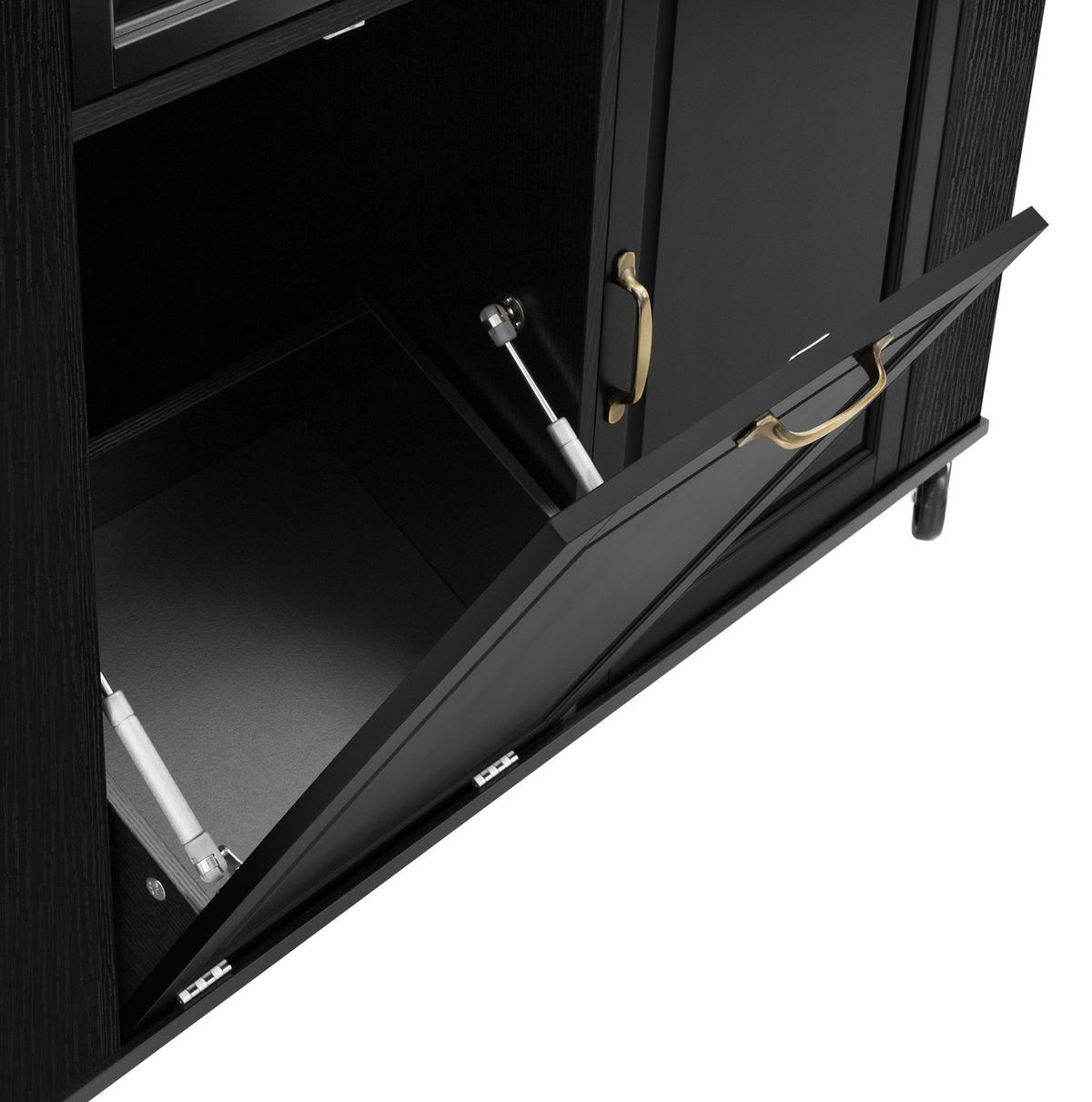 KÜCHENINSEL aus MDF 120x40-70x92 cm Weiß/Natur mit Rollen & Steckdosenleiste - Schwarz, Holzwerkstoff (120/92/70cm) - Modfu