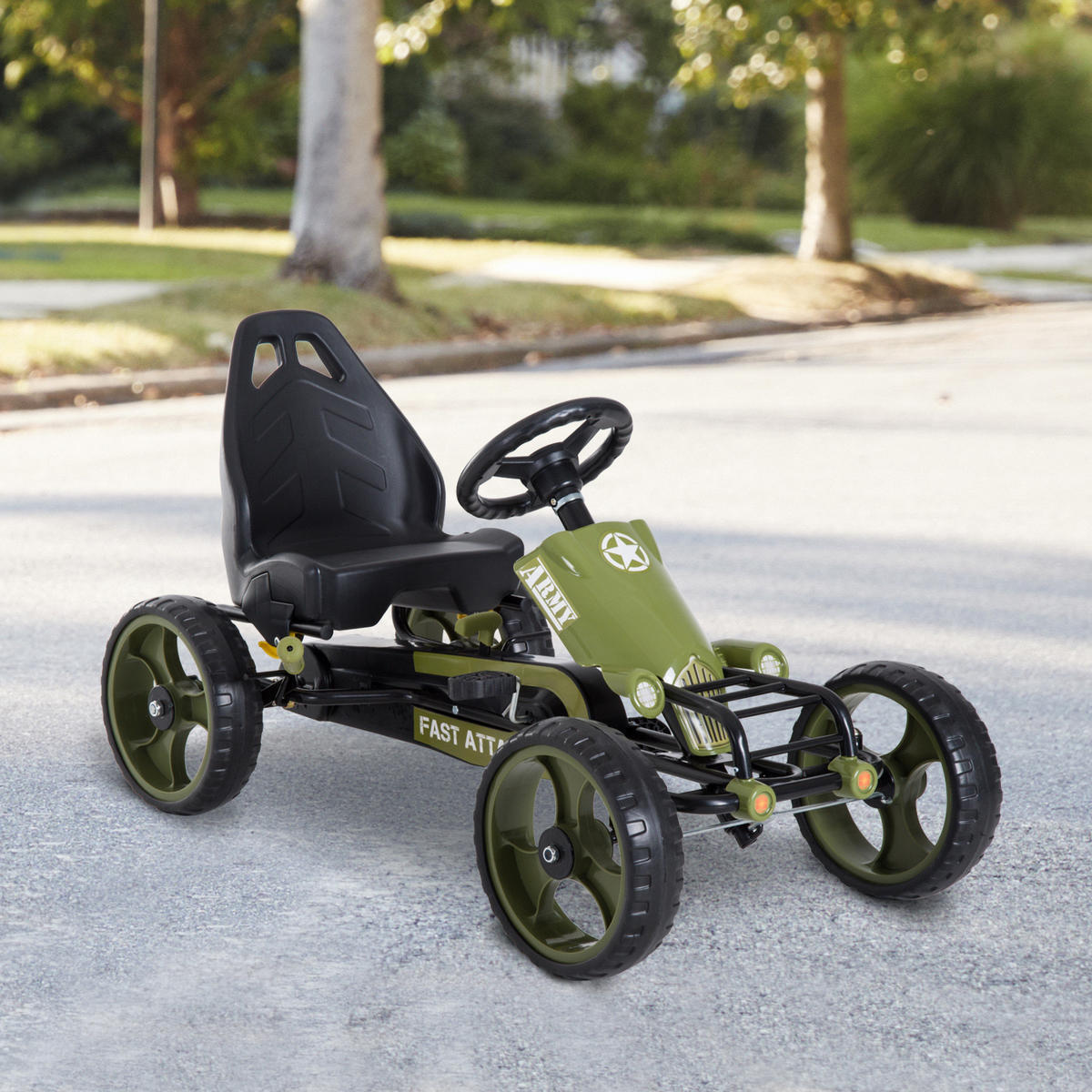 TRETKART DE-12986 verstellbarer Sitz Grün/Schwarz - Grün, Metall (105/54/61cm) - ComfortXL