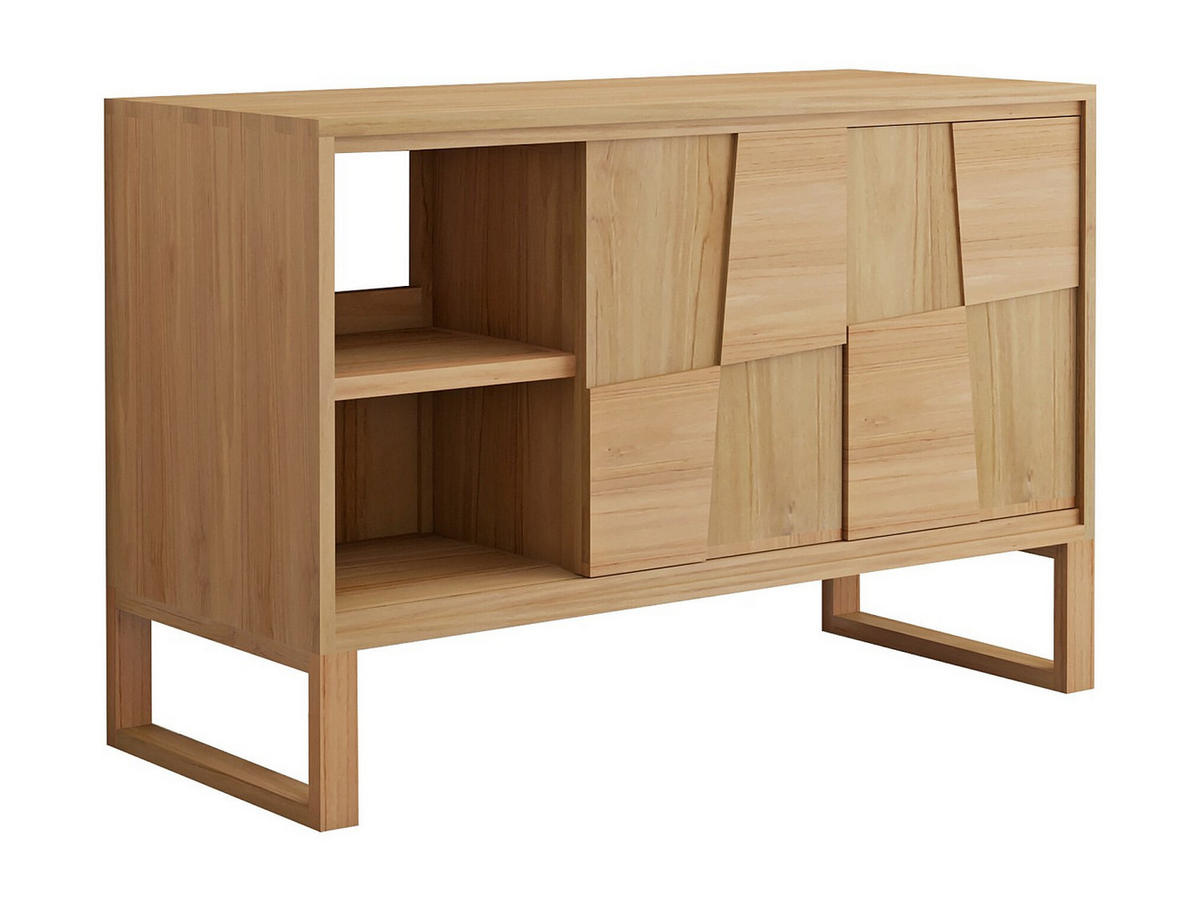 WASCHBECKENUNTERSCHRANK - 120 cm x 50 cm - holz - naturfarben hell Mataram - Naturfarben, Holz (120/80/50cm) - Vente-Unique