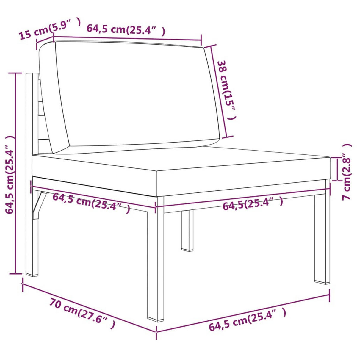 GARTEN-LOUNGE-SET 4Er Set Mit Kissen Aluminium Anthrazit - Anthrazit, Metall - vidaXL