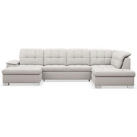 WOHNLANDSCHAFT Jamaal Creme linksseitig - Creme/Schwarz, Textil (330/106/212cm) - Selsey
