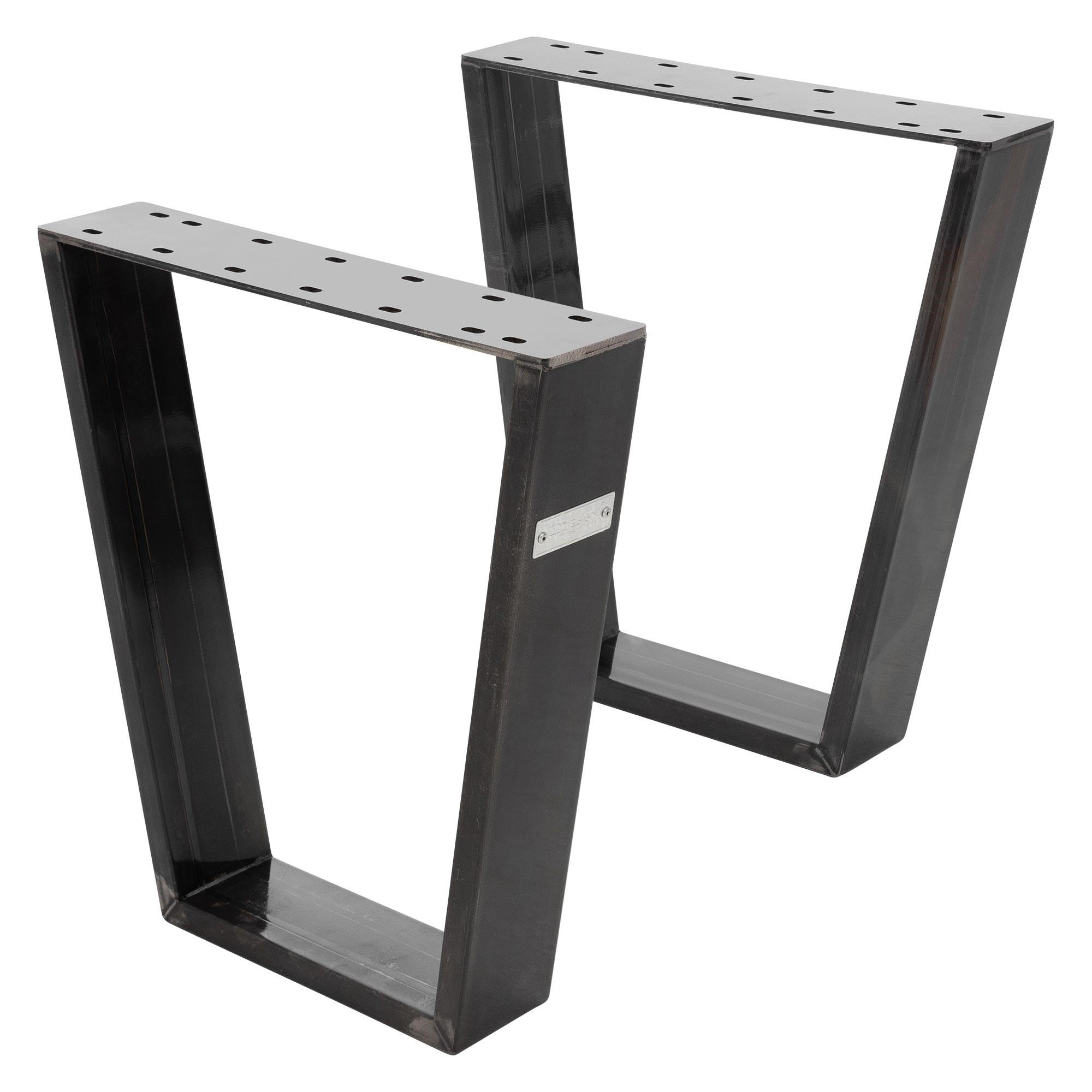 TISCHBEINE 2er Set V-Form 40 x 43 cm Dunkelgrau - Bronzefarben, Metall (40/8/43cm) - ML-DESIGN
