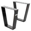 TISCHBEINE 2er Set V-Form 40 x 43 cm Dunkelgrau - Bronzefarben, Metall (40/8/43cm) - ML-DESIGN