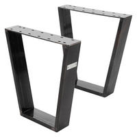 TISCHBEINE 2er Set V-Form 40 x 43 cm Dunkelgrau - Bronzefarben, Metall (40/8/43cm) - ML-DESIGN