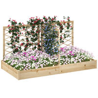 HOCHBEET DE-12205 mit 3 Rankgittern modular 222/114/109 cm Natur - Naturfarben, Holz (222/109/114cm) - ComfortXL