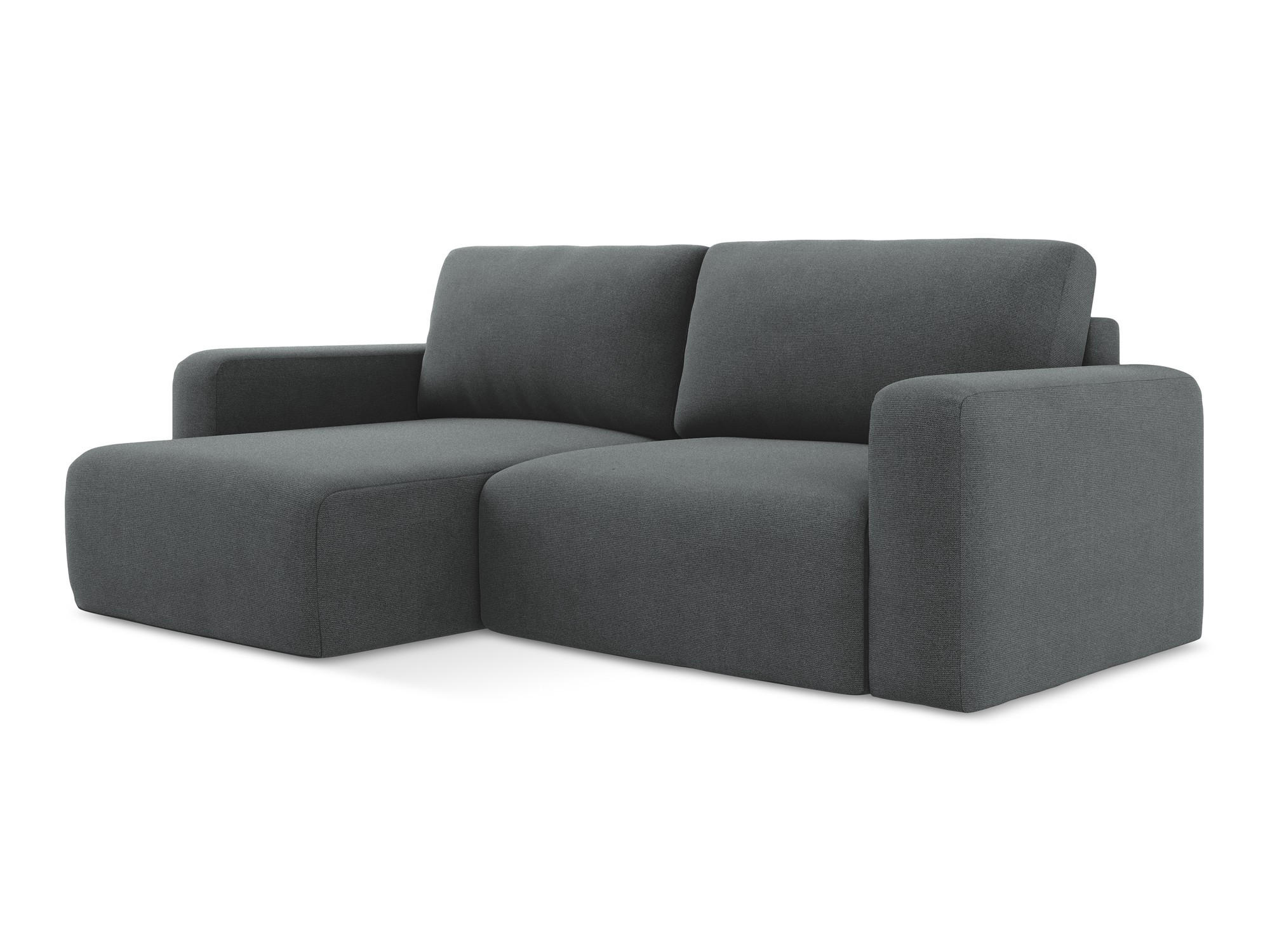 ECKSOFA mit Schlaffunktion links Strukturstoff Stoff Grau - Schwarz/Grau, Kunststoff/Textil (149/244cm) - Makamii