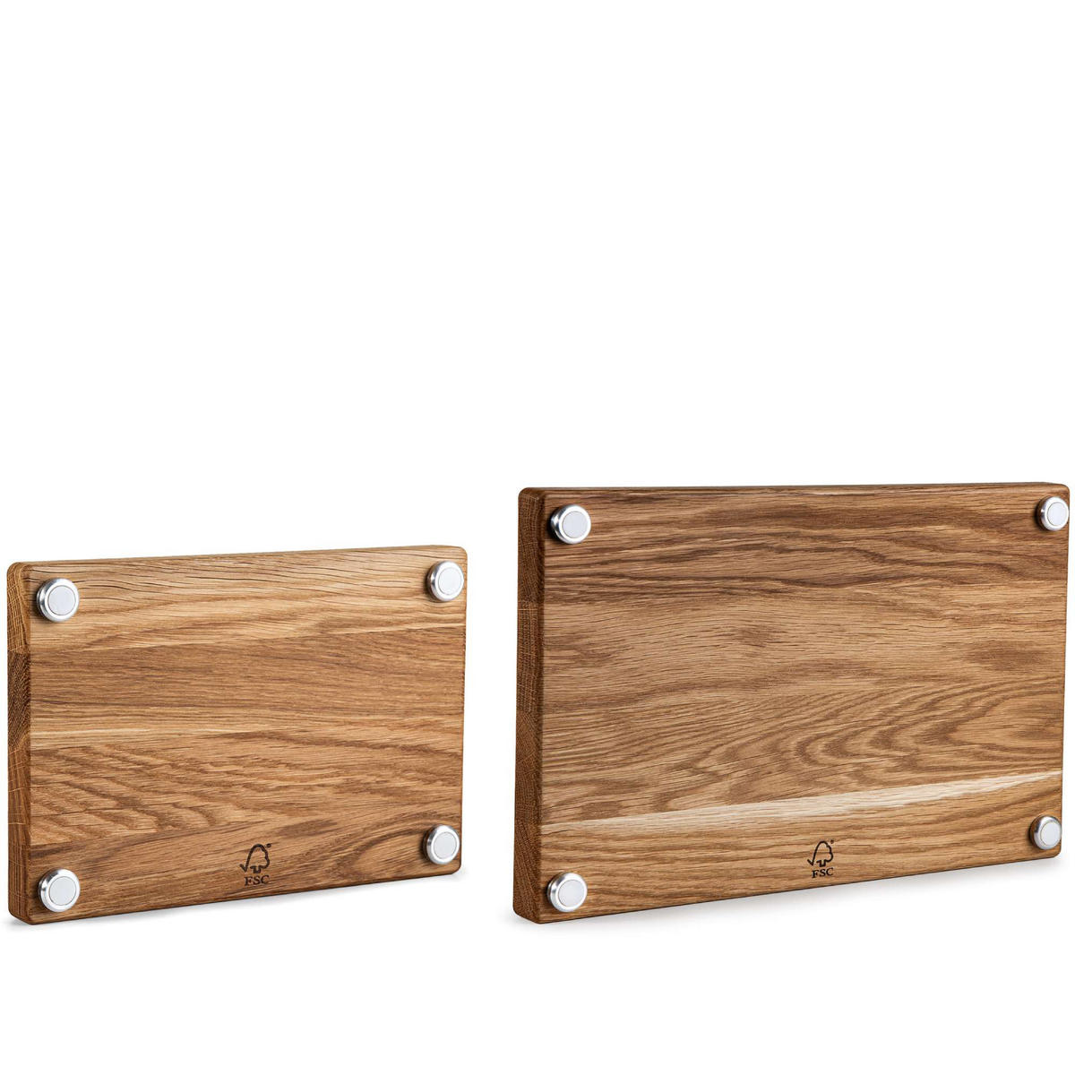 SCHNEIDEBRETTER SOLIDA 4-tlg - Eichefarben/Braun, Holz (30/40cm) - KONSIMO®